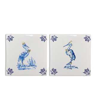 Royal Delft Goldie Tiles Set bruidegom en bruidegom