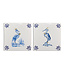 Royal Delft Goldie Tiles Set bruidegom en bruidegom