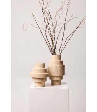 Mooisa Travertine Agano vaas Large H31cm Ø20cm