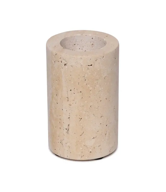 Mooisa Waxinelichthouder cilinder Travertine L 6x10cm