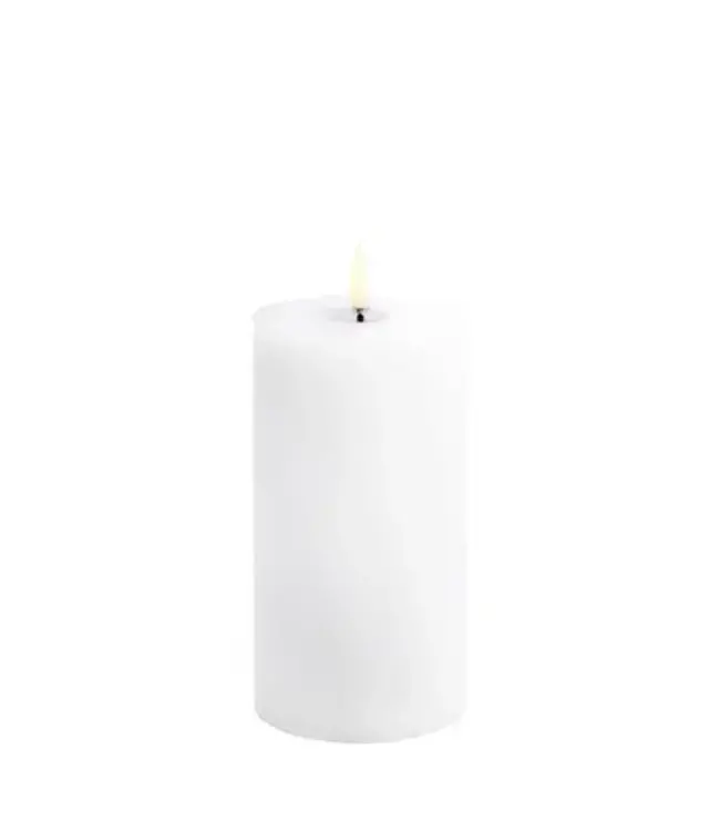 Uyuni LED stompkaars-gesmolten- Wit- rustiek-7,8x15 cm