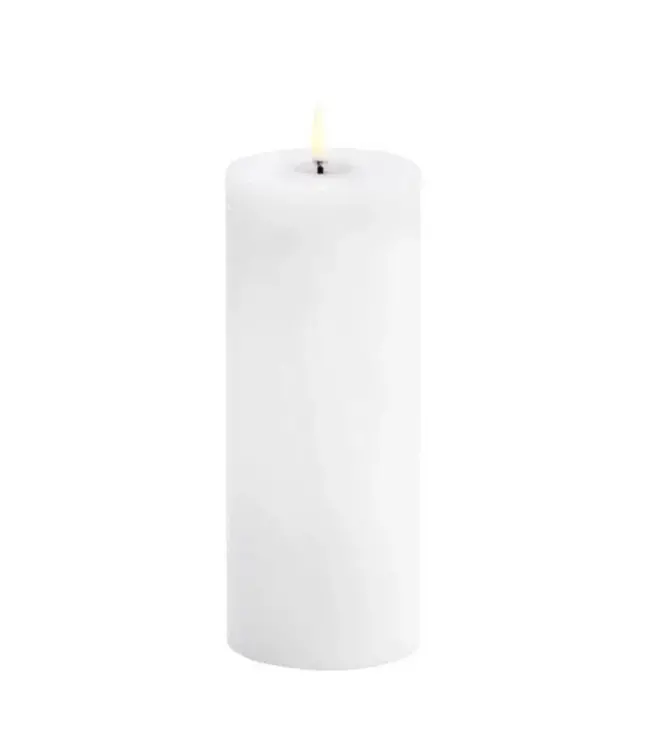Uyuni LED stompkaars-gesmolten -Wit-rustiek- 7,8x20 cm