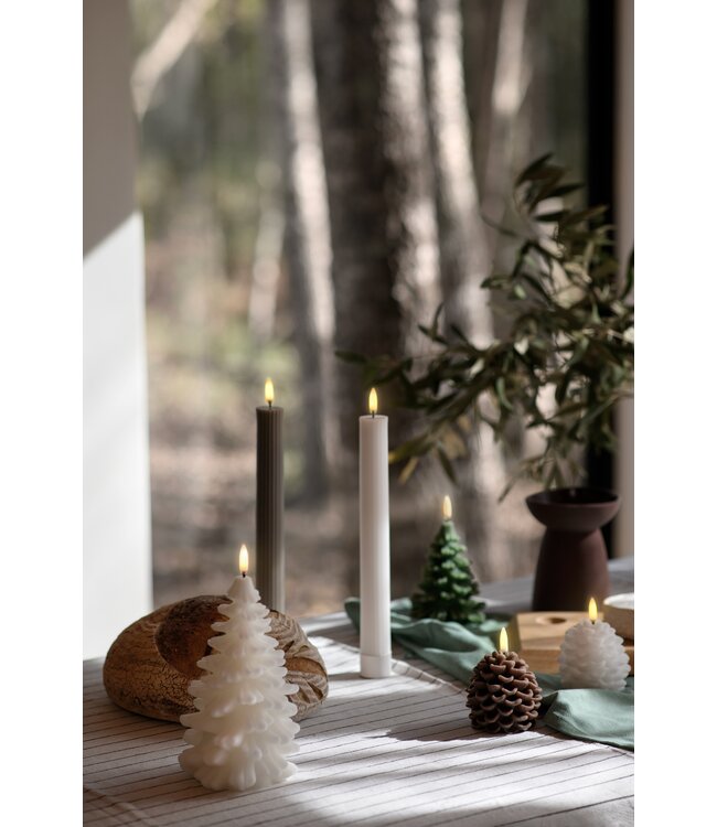 Uyuni LED kaars Kerstboom Wit 9x12cm
