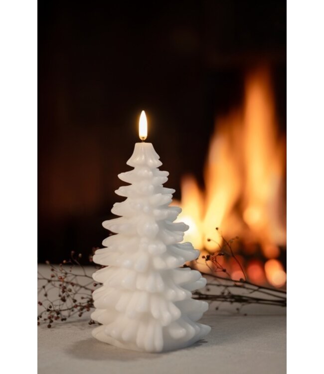Uyuni LED kaars Kerstboom Wit 9x12cm