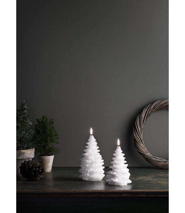 Uyuni LED kaars Kerstboom Wit 10x15cm