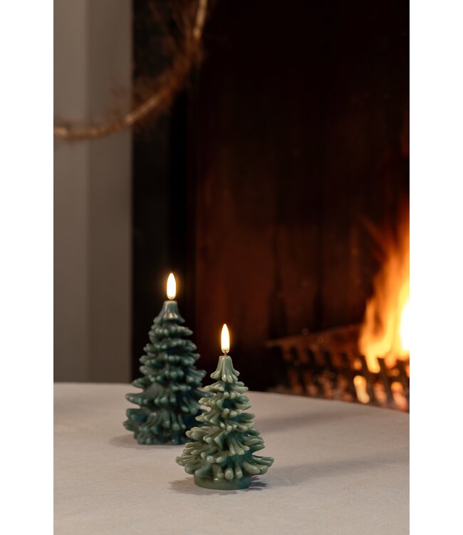 Uyuni LED kaars Kerstboom Groen 10x15cm
