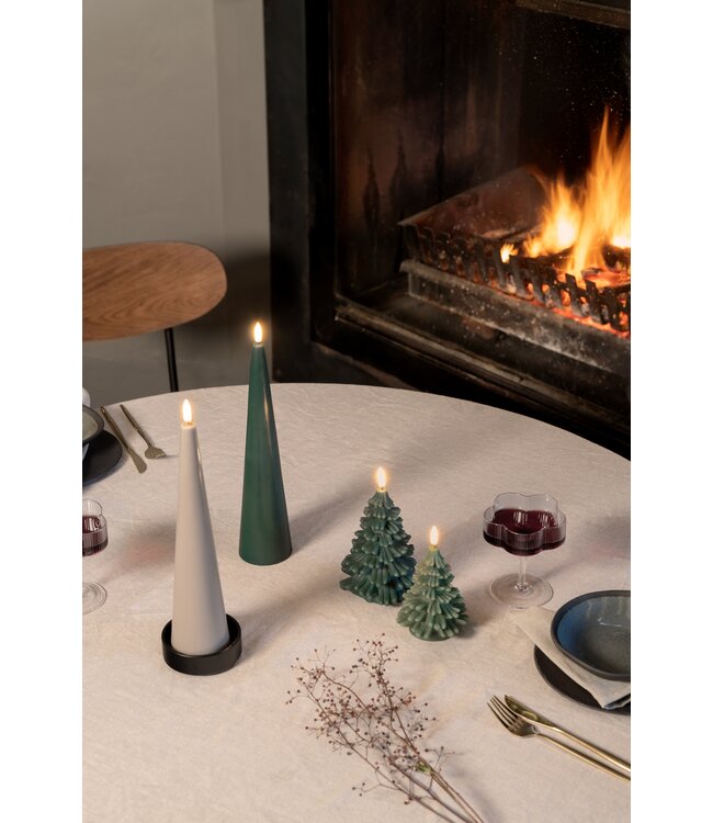 Uyuni LED kaars Kerstboom Groen 10x15cm