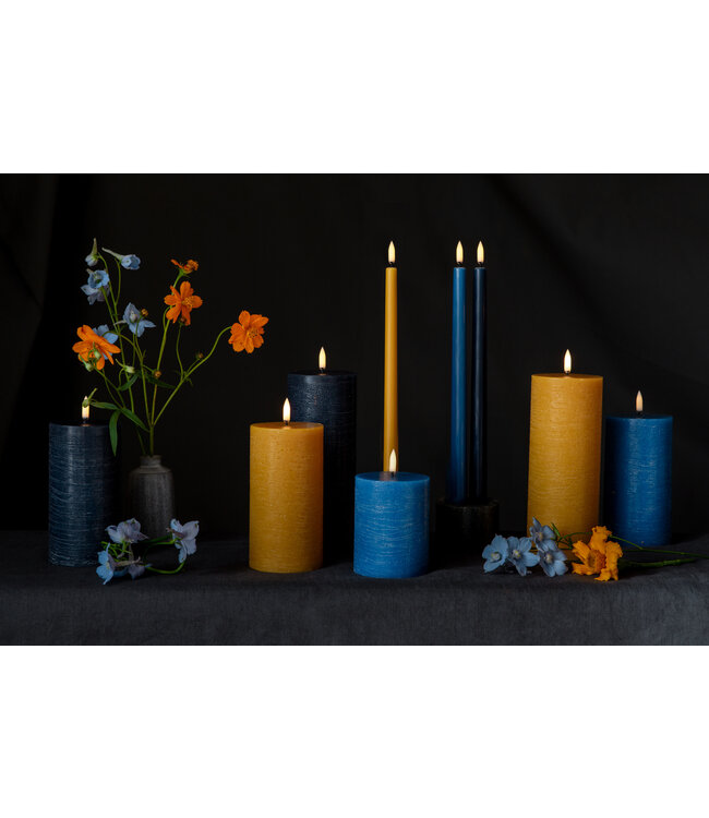 Uyuni LED Stompkaars -Koningsblauw -rustiek- Ø7,8x10 cm