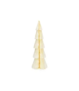 Display dennenboom Honingraat met glitter van FSC papier/karton wit (B/H/D) 20x60x20cm