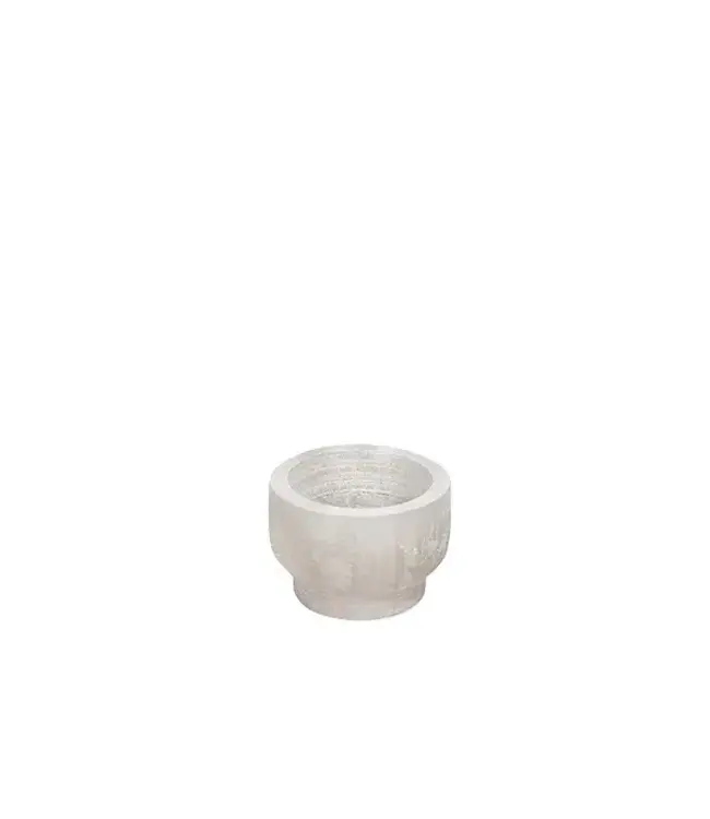 Uyuni Albast Kaarsenhouder pillar/tea light, Wit,  8x5 cm