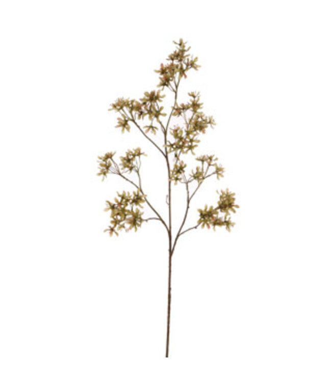 Mini Flower Branch – kunsttak met groene bloemen, 113 cm hoog