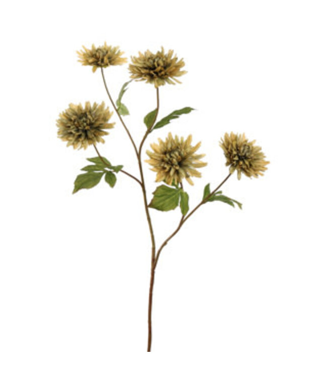 Mum Spray – kunsttak met groene chrysanten, 105 cm hoog