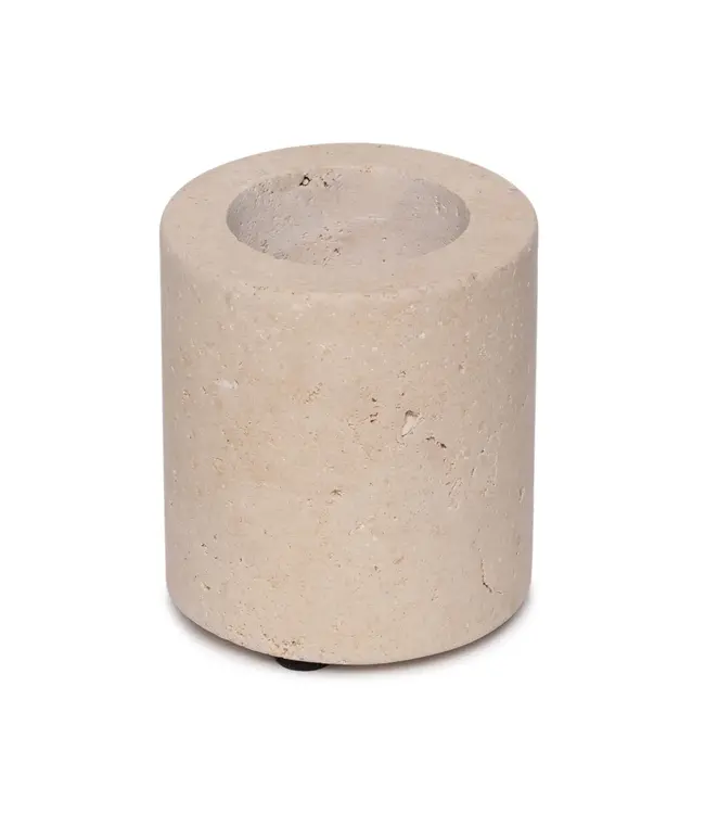 Mooisa Waxinelichthouder cilinder Travertine M 6x7cm