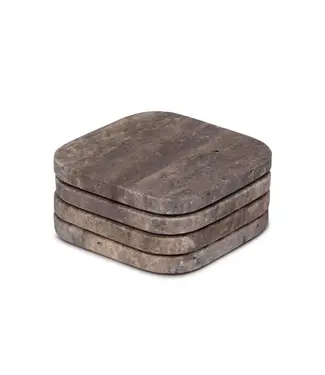 Onderzetter organisch titanium 4 stuks