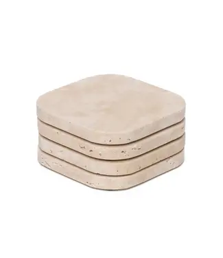 Onderzetter organisch travertine  4 stuks