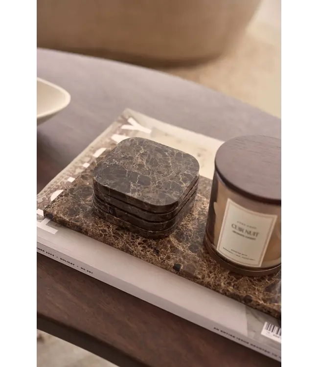 Onderzetter organisch bruin  4 stuks