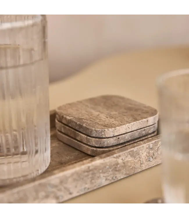 Onderzetter organisch titanium 4 stuks