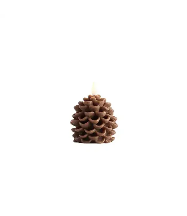 Uyuni LED candle Denneappel-Bruin- 7x7 cm