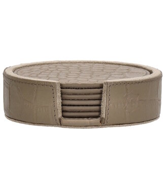 Chamada MEREL-XS | Taupe Onderzetters rond - croco