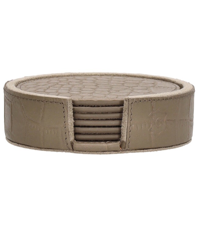 Chamada MEREL-XS | Taupe Onderzetters rond - croco