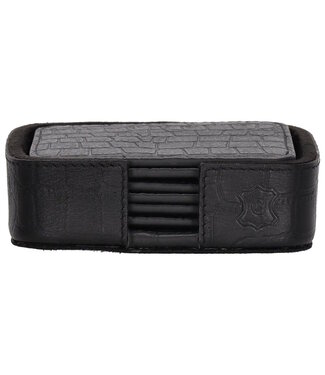 Chamada CARMEN-XS | Zwart Onderzetters vierkant - croco