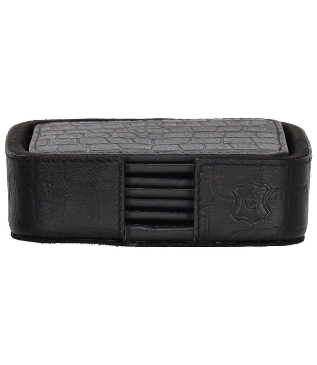 Chamada CARMEN-XS | Zwart Onderzetters vierkant - croco