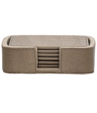 Chamada CARMEN-XS | Taupe Onderzetters vierkant - croco