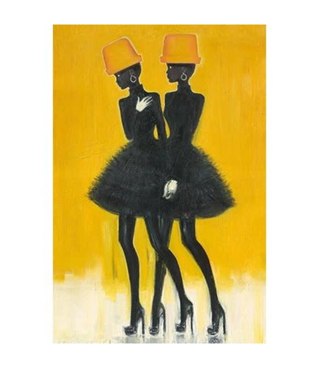 Two ladies - Textile Art streched on a stretcher bar 80x120