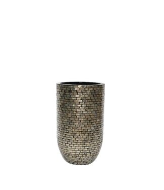 Adrija Champagne round poly shell bamboo pot S