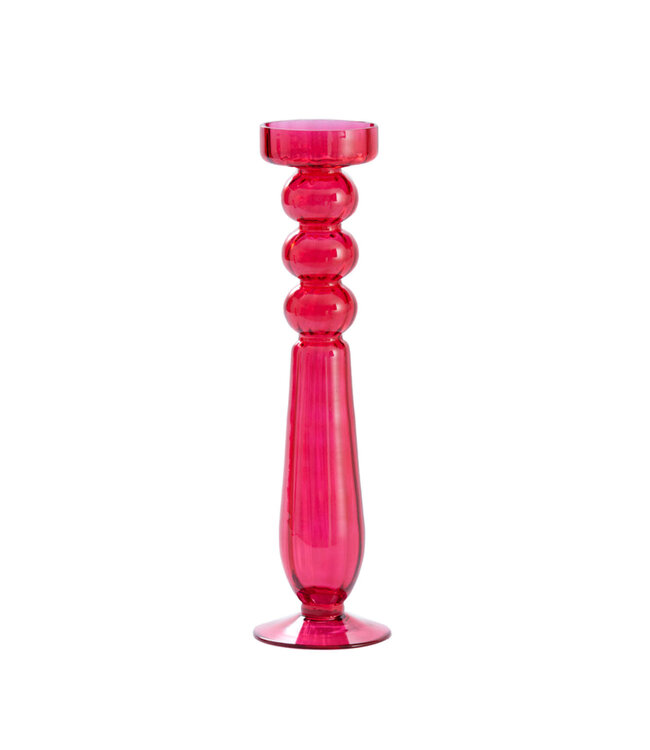 Kaarsenhouder Ø9x38 cm FORMOSO glas  donker roze