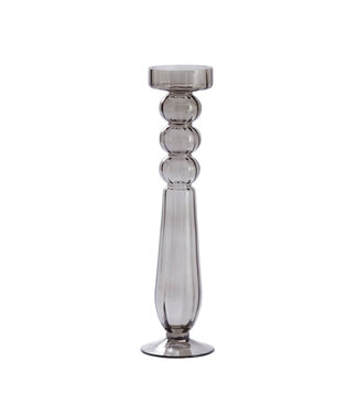 Kaarsenhouder Ø9x38 cm FORMOSO glas  donker grijs