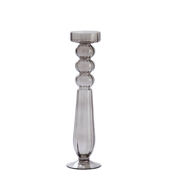 Kaarsenhouder Ø9x38 cm FORMOSO glas  donker grijs