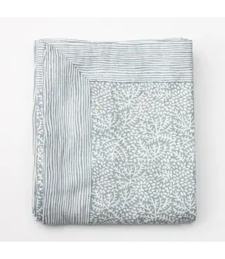 Tafelkleed met handblokdruk XL Floral Mineral 160 x 340