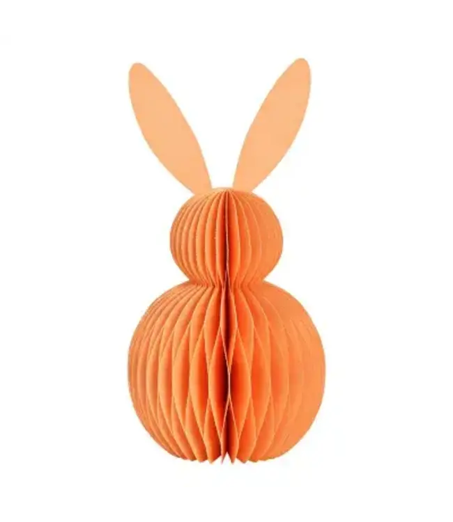 Honeycomb bunny made of paper/cardboard peach (W/H/D) 11x20x11cm