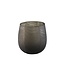 Elichi Brown glass vase bombey round