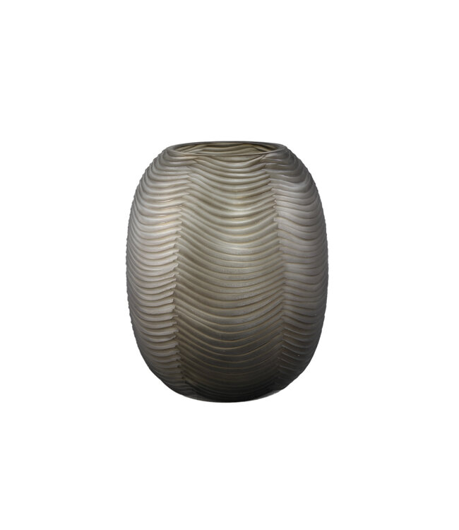 Elichi Brown round glass vase high