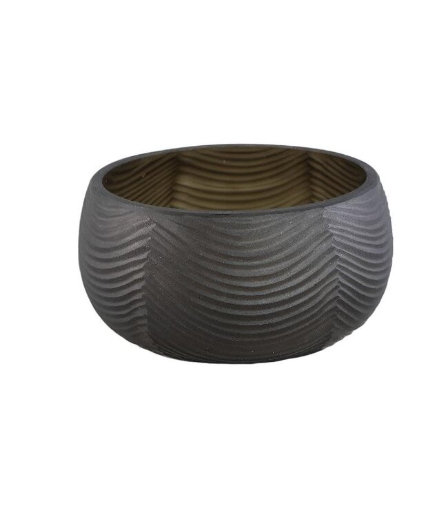 Elichi Brown glass bowl round