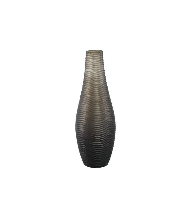 Elichi Brown round glass vase high small
