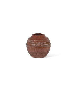 Dekocandle Vaze glazed Bicolor orange (Bicolor Orange, ø 27 cm)