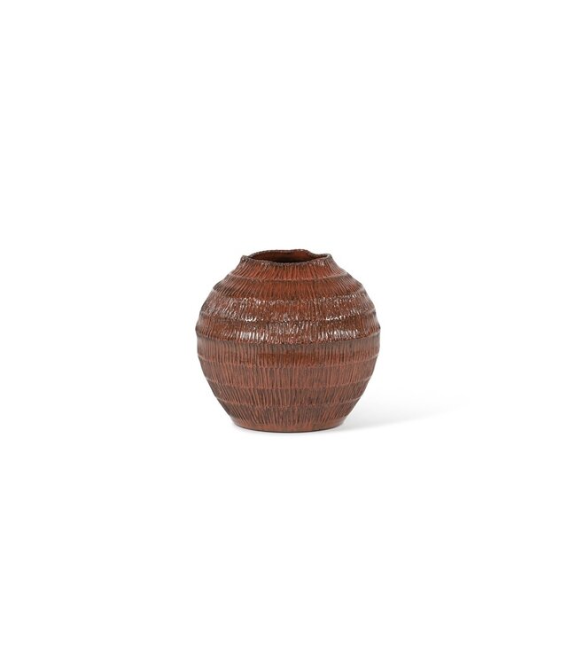Dekocandle Vaze glazed Bicolor orange (Bicolor Orange, ø 27 cm)