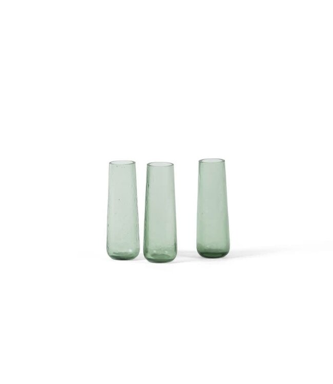 Dekocandle Mouthblown hammered Soliflower Green  ø 5.5 x 18 cm