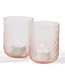 Dekocandle T-light holder round with V pattern cutting (Salmon, ø 8,5 x 10 cm
