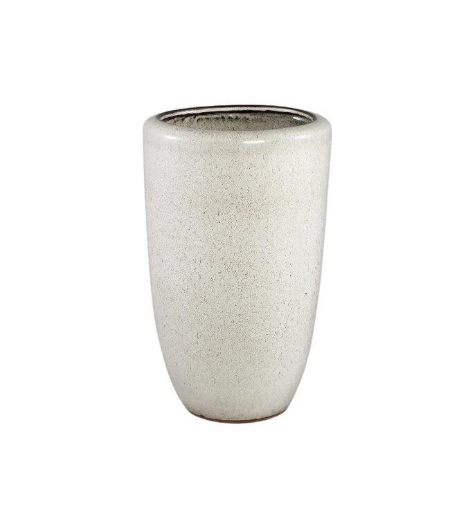 Kyleigh pot beige hoog – ronde keramieken pot met gladde afwerking Ø35x58 cm