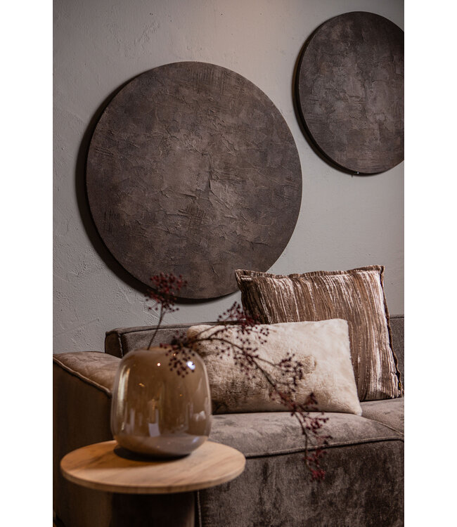 Kemp Brown canvas painting rough round S 90.0 x 2.5 x 90.0 cm