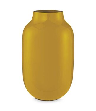 Vase Metal Oval Yellow 30cm geel