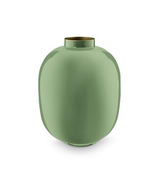 Vase Metal Mid Green 32cm Groen