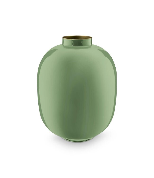 Vase Metal Mid Green 32cm Groen