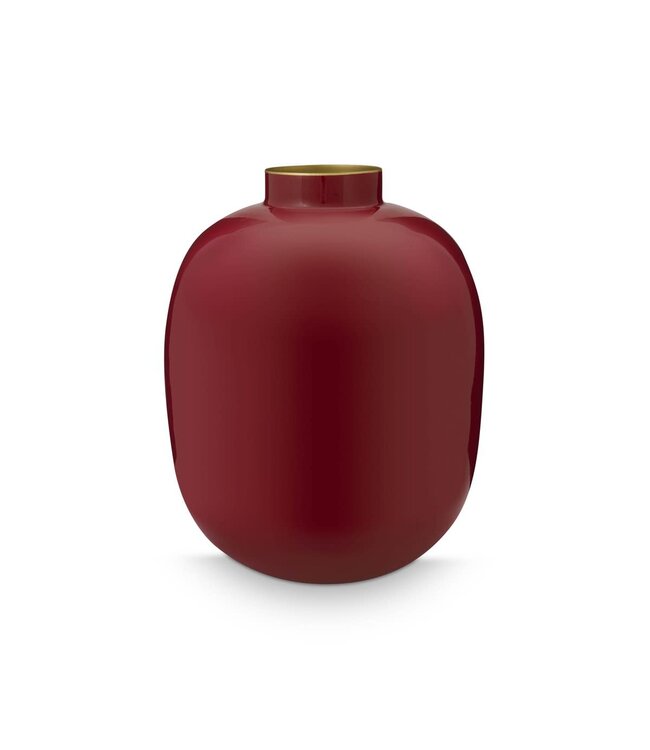Vase Metal Dark Red 32cm Red