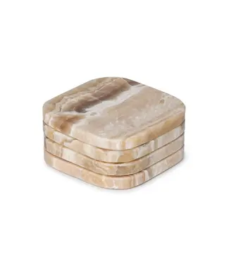 Onderzetter marmer Organisch Sandal  Onyx 4 stuks