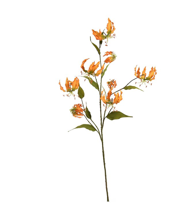 Large Gloriosa Spray x9 125 cm – Zijden gloriosatak in okergeel